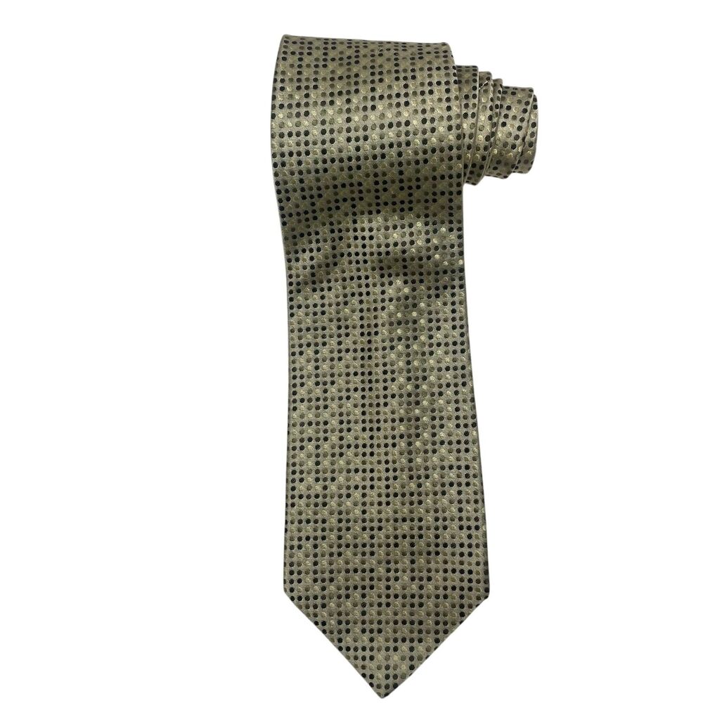 Banana Republic Silk Tie Men's Gold Green Made in Italy Casual Career Office